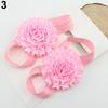 2Pcs Baby Infant Toddler Girl Ribbon Flowers Barefoot Sandals Sock Toe Shoes