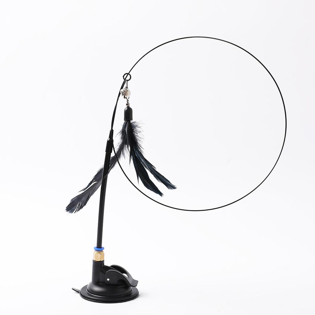 Pet Play Toy Feather Wand With Plastic And Steel Components For Cats