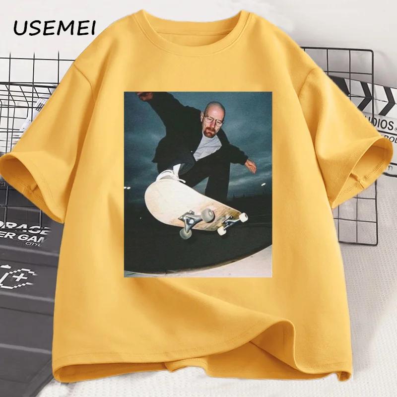 Breaking Bad Heisenberg Tshirts Unisex Walter White 90s Skate TShirt Women and Unisex Unisex Graphic Printed T Shirt Cotton Tees
