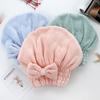 Magic Microfiber Hair Drying Towel Super Absorbent Hair Dry Wrap with Button Soft Bath Shower Cap Lady Turban 077