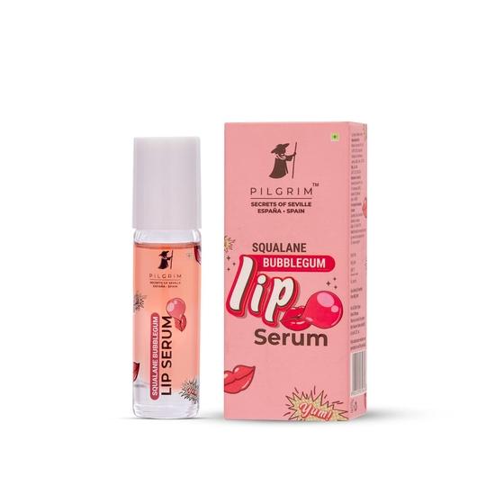 Pilgrim Spanish Squalane Lip Serum (Bubblegum)with Roll-on for Visibly Plump Lips |Lip Serum with Shea Butter |Men & Women |6 Ml