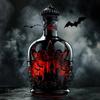 Gothic Vampires Whiskey Decanter Glass Liquor Bottle with Bat Castle Design Halloween Bar Decor for Bourbon