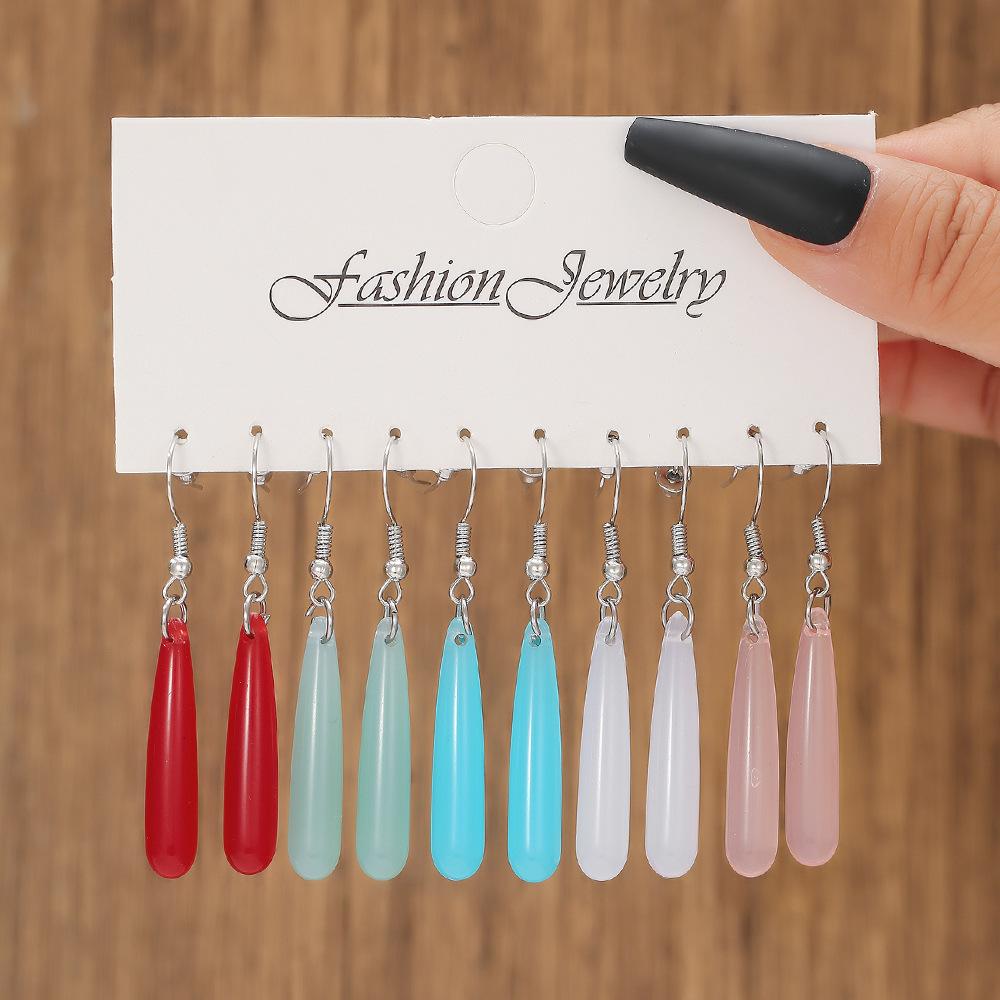 Colorful teardrop-shaped earring sets, best-selling new Chinese high-end acrylic earrings for women