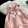 Unisex Heavyweight Fleece Hoodie With Letter Print Soft Suede-like Fabric Oversized Fit Winter Streetwear