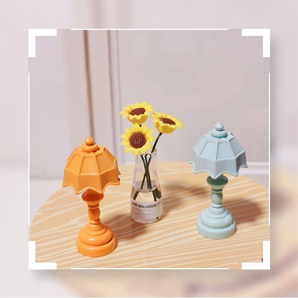 Colorful 1:12 Dollhouse Mini Desk Lamp Miniatures Dollhouse Accessories Trendy Table Lamp