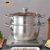 SUS304 Stainless Steel Double Layer Thickened Household Cage Drawer Steamed Mantou Small Steamer Soup Pot Stew Pot