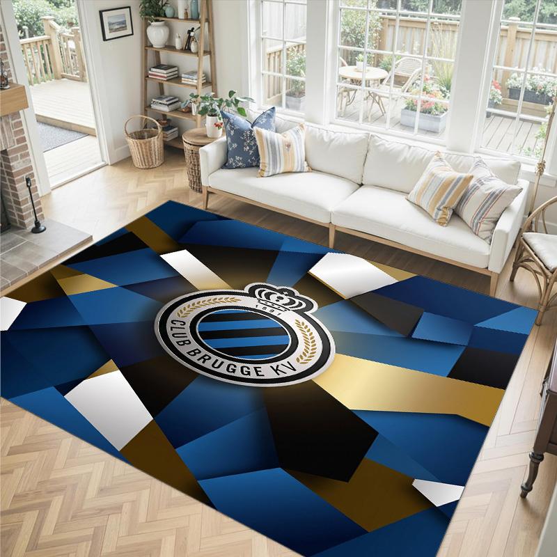 Club Brugge FC Design Crystal Velvet Carpet Cozy Non?Slip Printed Rug For Bedroom Living Room Entrance