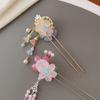 Chinese Style Flower Hair Stick Handmade Hanfu Hair Bun Elegant Butterfly Hairpin  for Hanfu Party