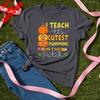 Halloween Teacher Shirt Cotton Summer Short Sleeve Tee Cute Pumpkin Patch Fall Casual Sweatshirt I Teach The Cutest Pumpkins