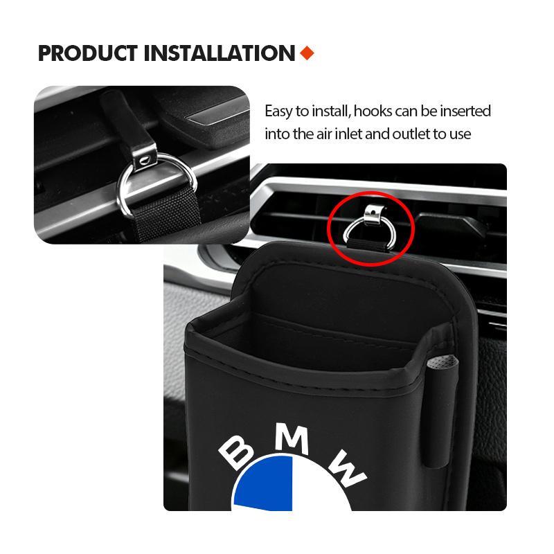 AAAPP1 Car Storage Box Phone Charge Air Vent Outlet Pocket Organizer For BMW M 1 3 4 5 6 7 Series M3 M6 F01 F02E34 E36 E70 F10 X6 X1