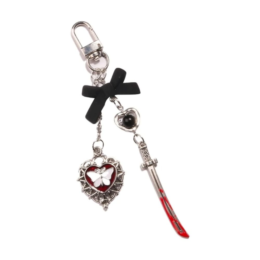 Black Butterfly Y2K Phone Strap Gothic Style Mobile Keychain Lanyard  Women Girls