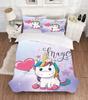 Постельное белье Милый мультяшный пододеяльник Комплекты постельного белья Пододеяльник+наволочки 3D-принт Комплект постельного белья с единорогом 140x210 Односпальный Двуспальный размер
