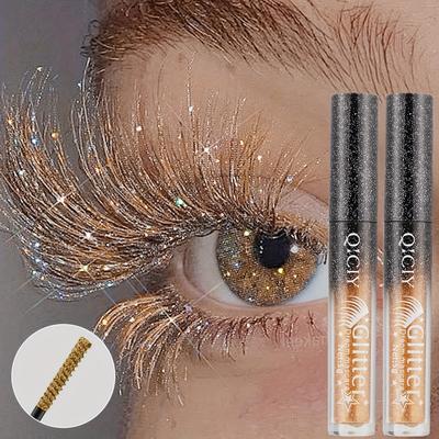 1 шт. Тушь для ресниц Diamond Shine Водостойкая для объема и подкручивания, с эффектом блестящего снега, Устойчивая к смазыванию, для макияжа глаз, для всех типов кожи, Женская косметика