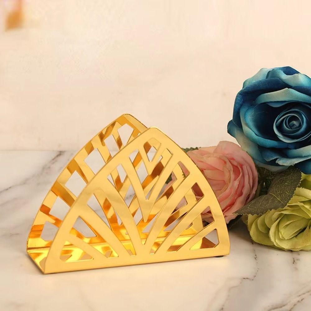 Hollow Nordic Paper Storage Shelf Rust-resistant Vertical Napkin Rack Paper Napkin Dispenser Home