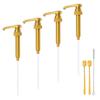 Convenient Coffee Syrups Pump Set Fit Most 750ml/25.4oz Bottles Gold Pump Dispenser Replacement Reusable Pump Home
