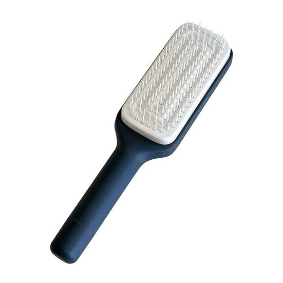 Большая массажная расческа, самоочищающаяся щетка для волос с одной клавишей и длинной ручкой, антистатическая расческа для массажа кожи головы, женская парикмахерская выдвижная расческа