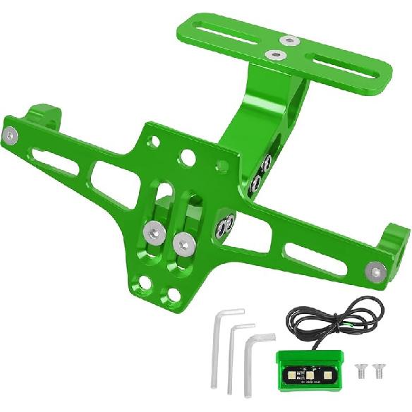 Motorcycle License Plate Bracket Holder CNC Aluminum Black Universal Fender Eliminator Kit With Plate Light