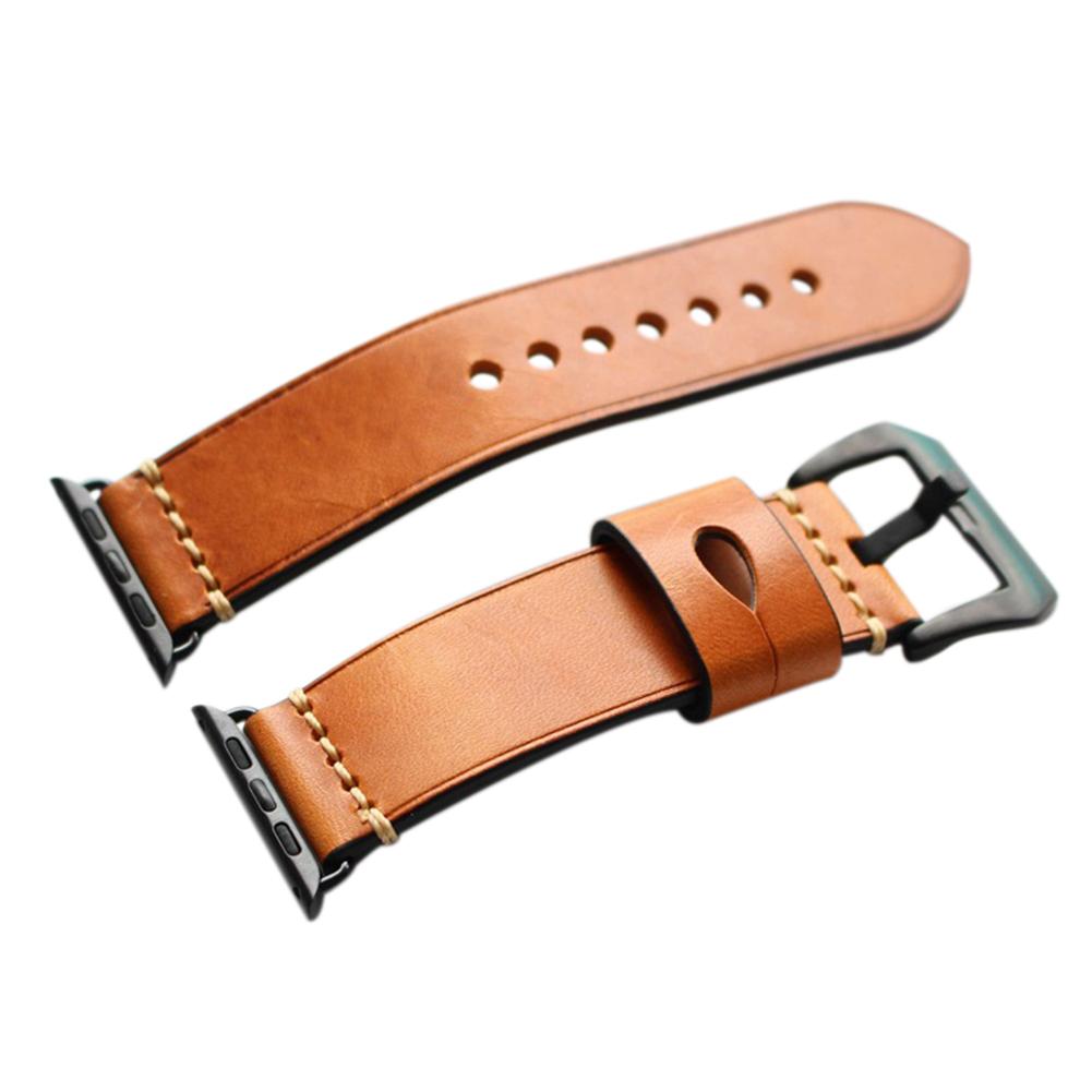 125MM+75MM Manual Fashionable Genuine Leather Strap Watch Band for Apple Watch