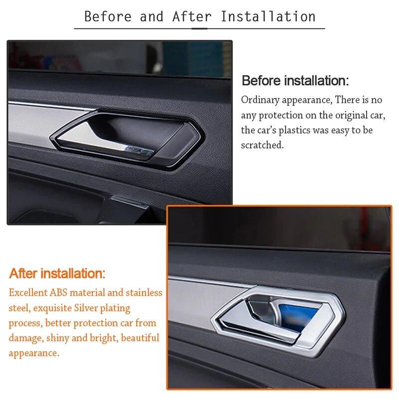 4 шт., наклейки на дверную ручку автомобиля, рамка для VW Volkswagen Tiguan 2 MK2 2016 2017 2018, аксессуары для накладной крышки