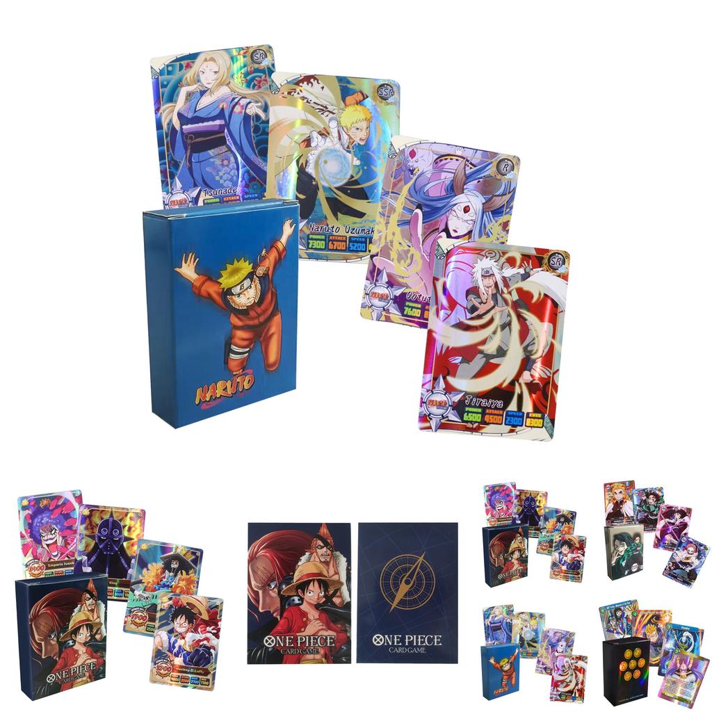 Набор из 50 английских аниме-карточек Набор Demon Slayer One Piece Игровые коллекционные карты Дуэльные карты