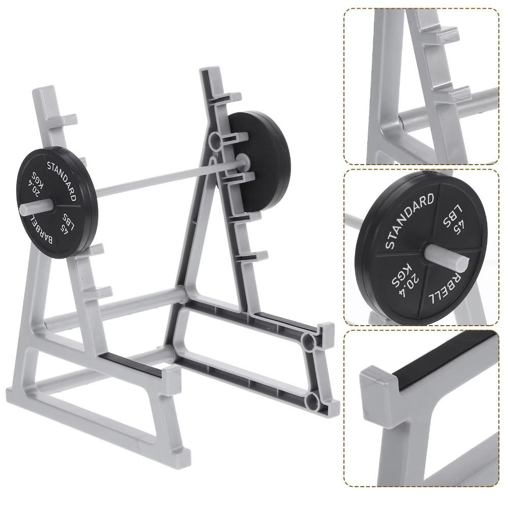 With Barbells And Weights Barbell Rack Pen Holder Metal Mini Squat Rack Ornaments  Gift