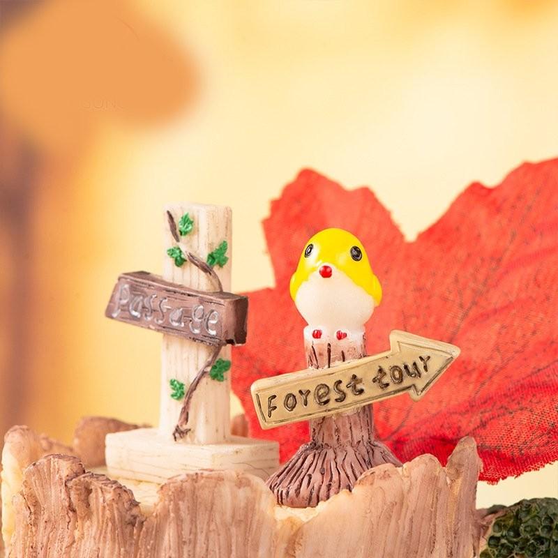 Adorable Zakka Resin Direction Sign Stumps For Moss Micro Landscape Decoration