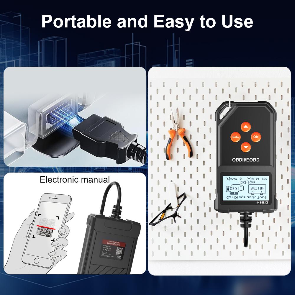Автомобильный считыватель кодов OBD2 Диагностические инструменты для автомобилей Очистка/стирание кодов MS812 Проверка системы двигателя Считывание информации об автомобиле Тестер аккумулятора Очистка кодов неисправностей