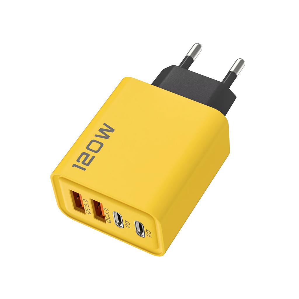 Зарядная станция 4 порта 120 Вт USB C Быстрая зарядка PD QC3.0 Настенный адаптер Кабель для передачи данных Для iPhone Samsung Xiaomi Huawei EU US UK Штекер Путешествия