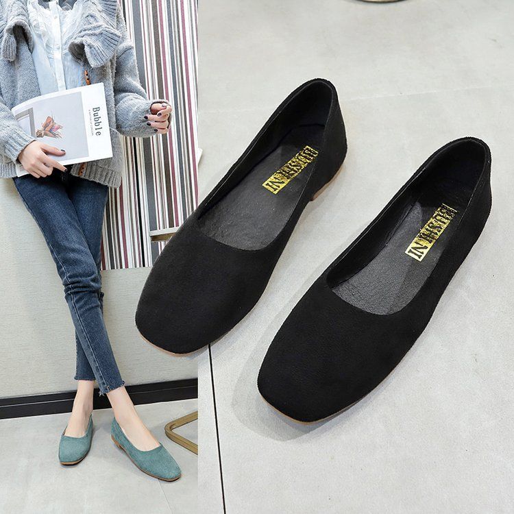 Женская обувь на низком каблуке и удобная обувь, весенне-осенняя обувь, на плоской подошве, французские туфли-лодочки с неглубоким вырезом