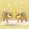 Metal Elephant Statue Small Size Gold Polish 2 Pcs Set for Your Home Decor | Office | Table Decorative | Gift Article