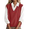Fashionable Girls V-neck Knitted Vest All-match Waistcoat Temperament Casual Sweater