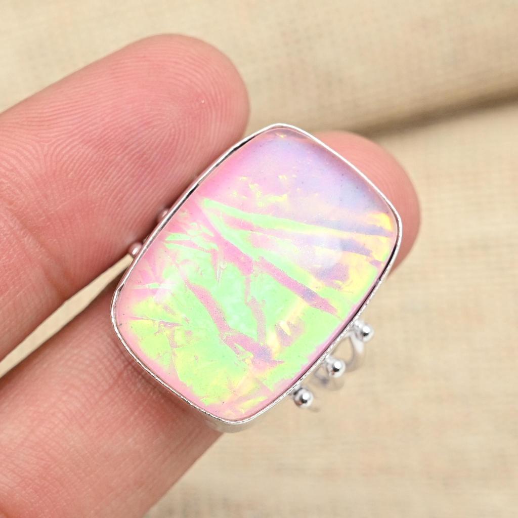 AAA + розовый австралийский тройной опал драгоценный камень стерлингового серебра 925 пробы кольцо ювелирные изделия ручной работы