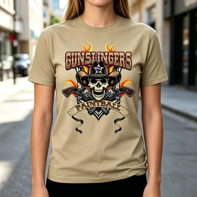 Cool Skull with Flames TShirt Unisexs Fashion Streetwear Hip Hop Graphic Tee Unisexs Casual Cotton Tops Cotton Casual Daily Wear