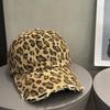 Women S Leopard Print Baseball Cap Vintage Street Style Wide Brim Sun Hat