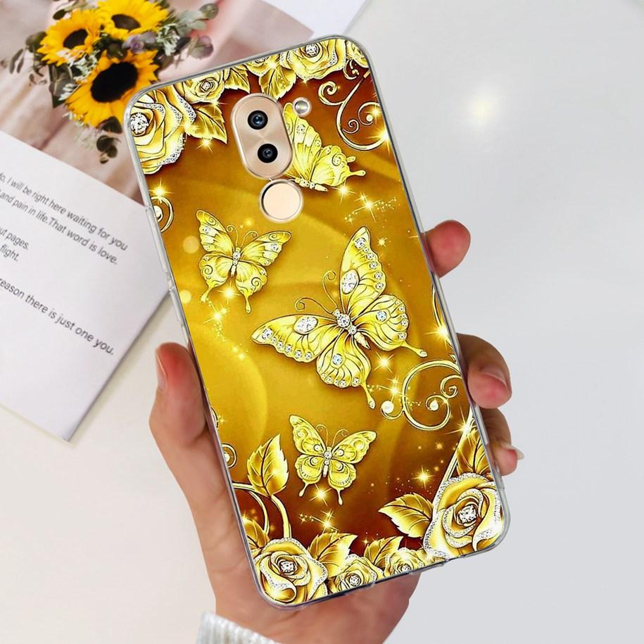 For Honor 6X Case BLN-AL10 BLL-L22 BLN-L21 Cover Fashion Flower Clear Silicone Soft Funda For Huawei Mate 9 Lite GR5 2017 Bumper
