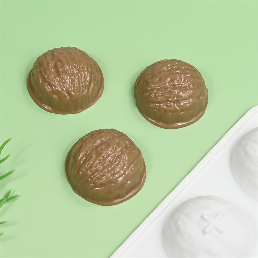 Силиконовая форма для шоколадных конфет в форме грецкого ореха, силиконовый противень для торта на 12 полостей с дизайном в виде грецкого ореха для необычных десертов