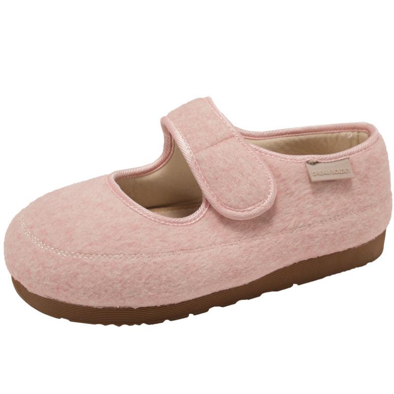 Xiaoxiangfeng round head thick-soled Mary Jane single shoes women's 2026 new autumn and winter retro velvet heightening Birkenstocks