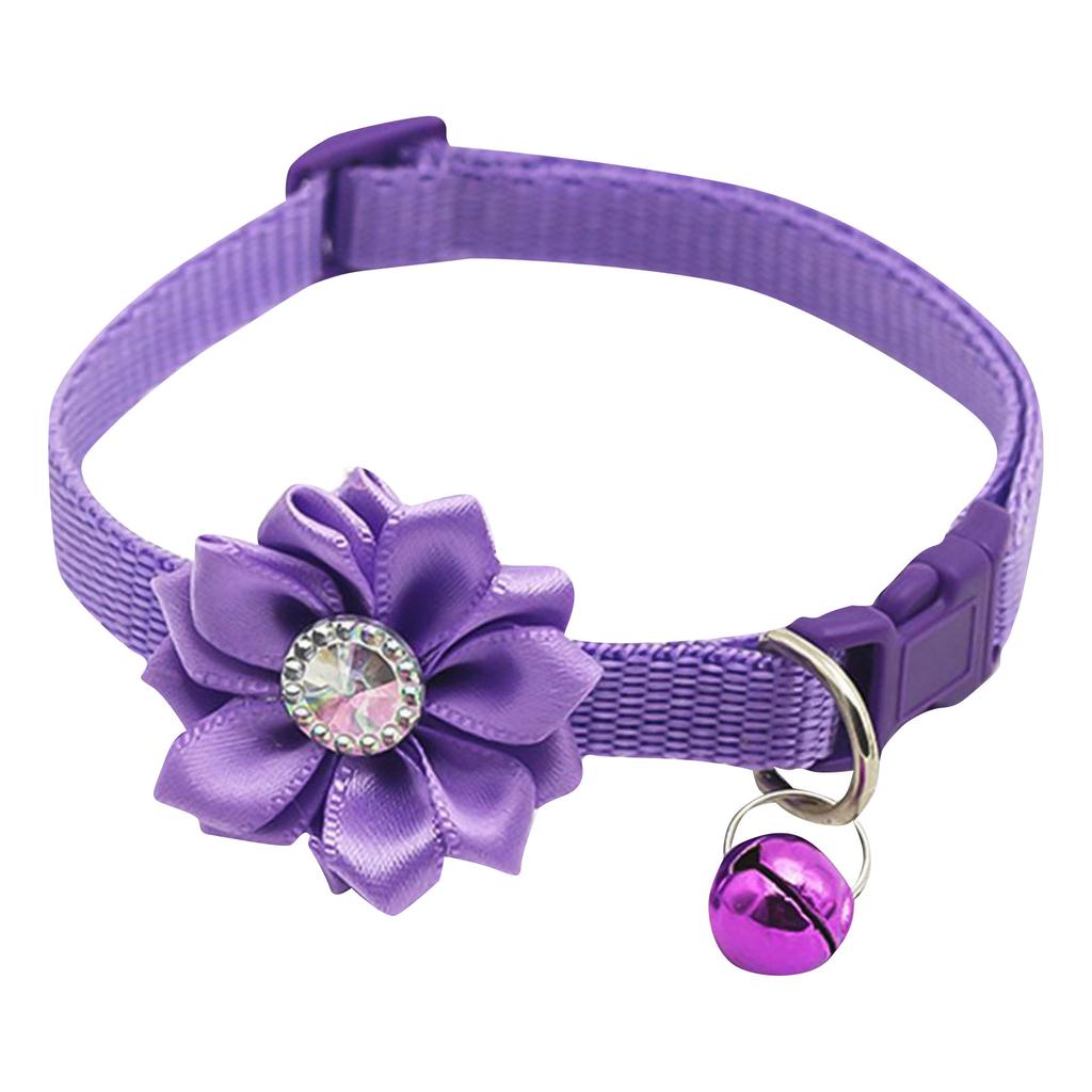Pet Dog Collar Bell Flower Necklace Collar For Small Dog Puppy Buckle Dog Collar Bell Flower Pet Supplies Dog Accessories
