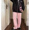 Kawaii милые розовые спортивные штаны для бега, женские спортивные штаны большого размера в корейском стиле, прямые широкие спортивные штаны в стиле Харадзюку, милые спортивные брюки