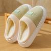 Double Embroidered Cotton Slippers Autumn and Winter Warm and Comfortable Lightweight Soft Cotton Slippers Corduroy Cotton Shoes