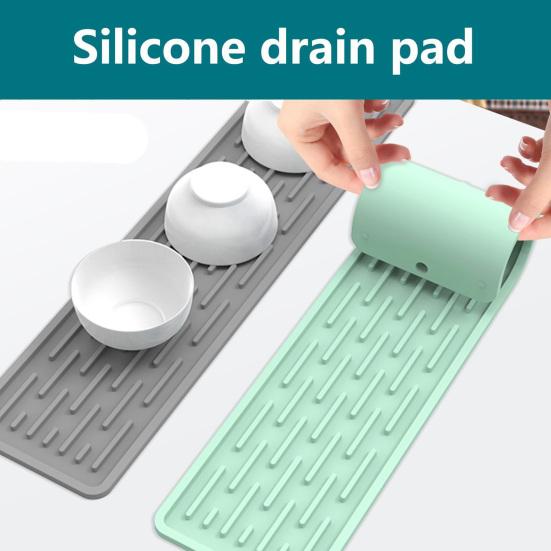 Противоскользящий силиконовый коврик для смесителя, водонепроницаемая подставка под слив раковины, обертывающий дизайн, защита столешницы кухни, сушилка для мыла, держатель для зубной щетки, защита от брызг