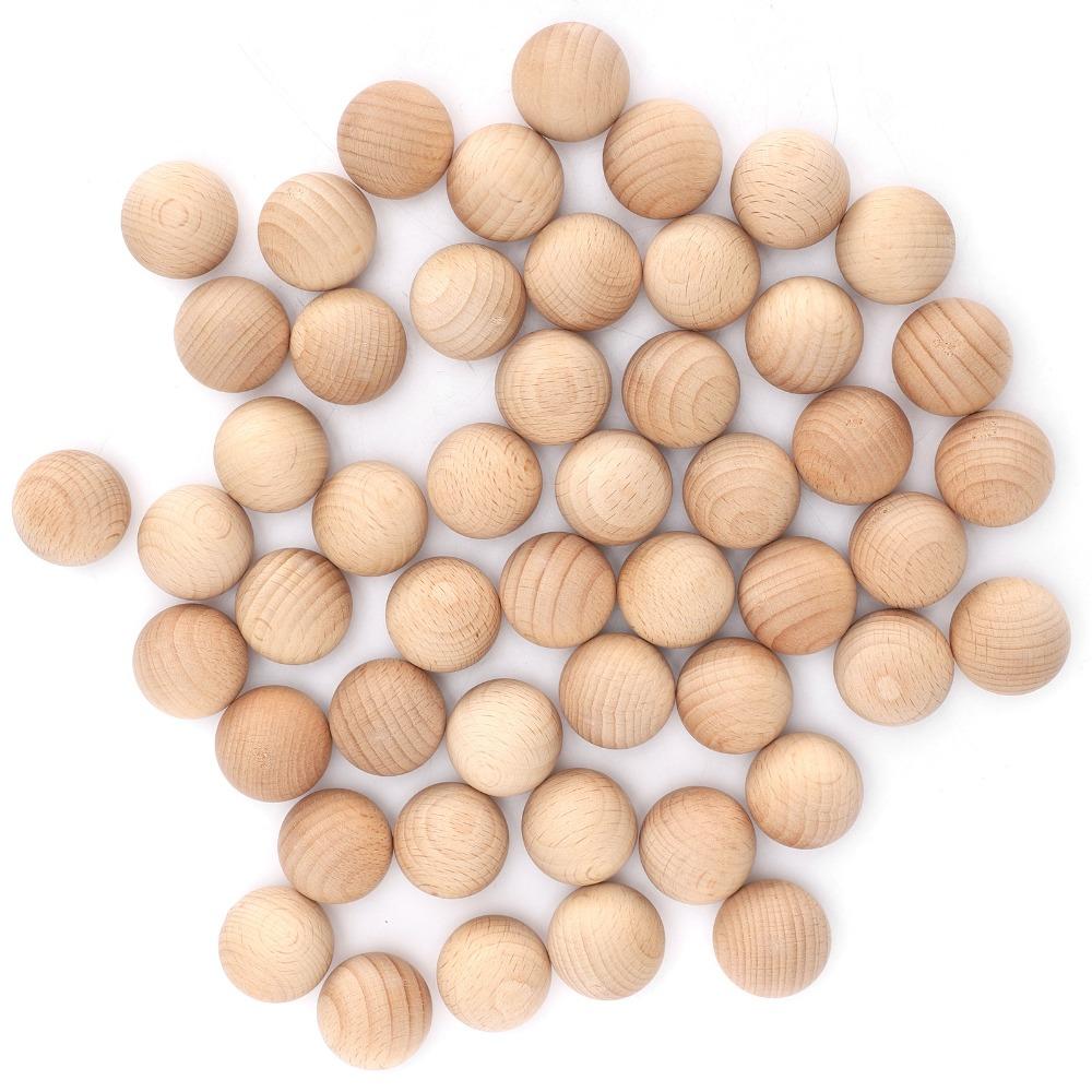 50PCS Beech Wooden Round Balls Easy to Paint DIY Wooden Balls Craft Wooden Balls DIY Crafts