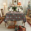 Woven Jacquard Christmas Tablecloth Rectangular Thickened Festive Dining Table Cover Retro American Style Holiday Decor