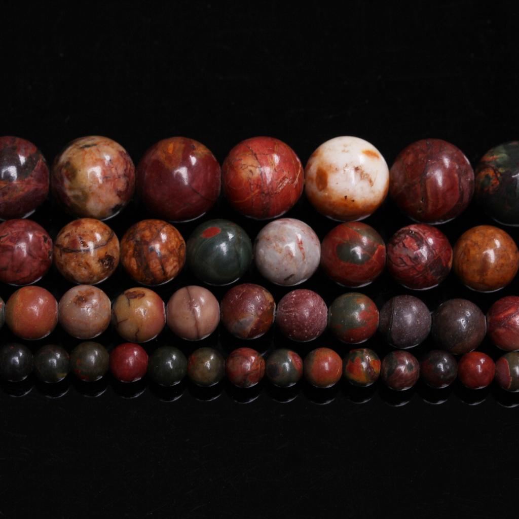 Товары для вечеринок Материалы для изготовления украшений своими руками Бусины из яшмы Пикассо Бусины из натурального камня Бусины россыпью Круглые 4/6/8/10 мм Подвески для рукоделия своими руками