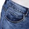 Men's Fashion Denim Hole Trouser Distressed Jeans Long Pencil Pants Streetwear