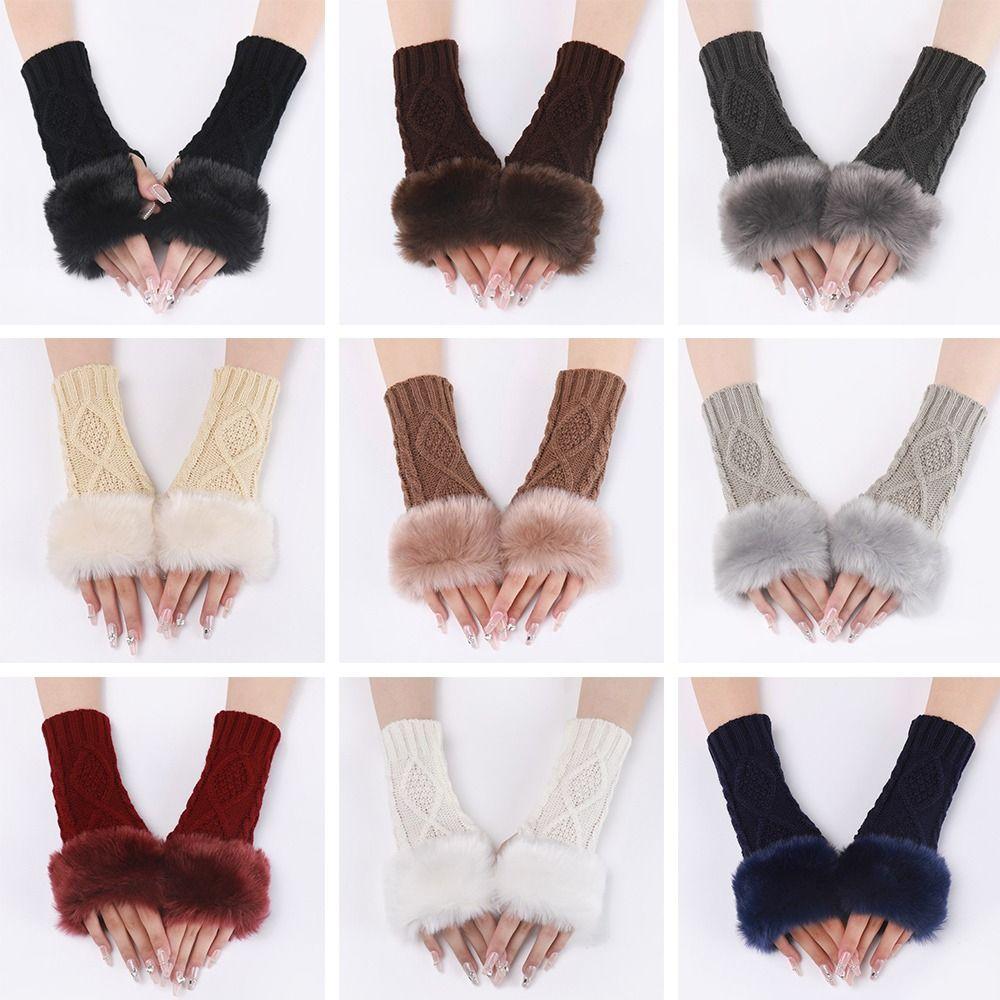Зимние теплые рукавицы Twist, толстые теплые длинные варежки, перчатки без пальцев, женские перчатки, длинные вязаные перчатки