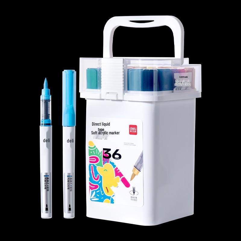 Deli Soft-Tip Liquid Acrylic Marker Set