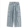 Широкие джинсовые джинсы, мужские осенние трендовые студенческие свободные прямые мешковатые брюки, свободные японские брюки в стиле хип-хоп