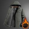 Men's Mid-Length Plus Velvet Thick Cotton Winter Jacket