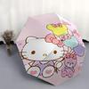 Bear Balloon & Hello Kitty Sanrio Automatic 3-Fold Umbrella Design, Cute Cartoon Pattern, Portable Outdoor Umbrella, Perfect, Holiday Gift for Disney